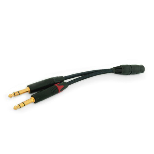 2 x 6.3mm to 4 pin XLRバランスヘッドホンケーブルアダプター【MTK-BAL-HEAD-ADPTR】
